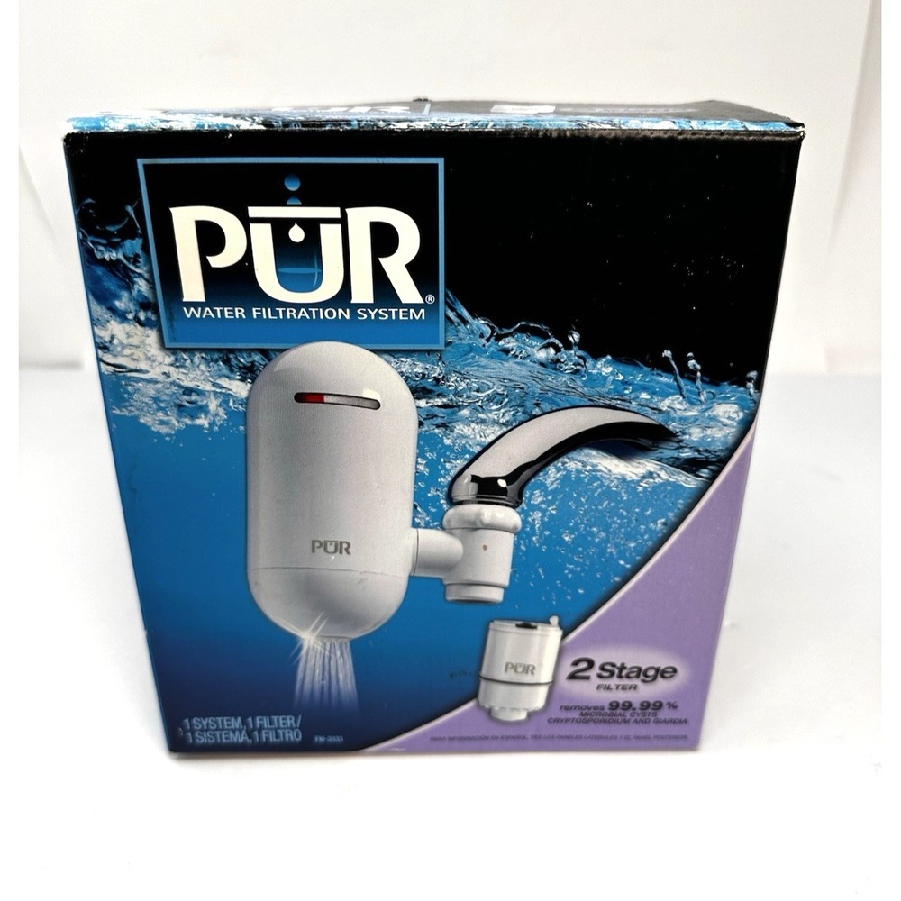PUR Classic White Max Ion Water Faucet Purifier Filtration System FM-3333B NEW
